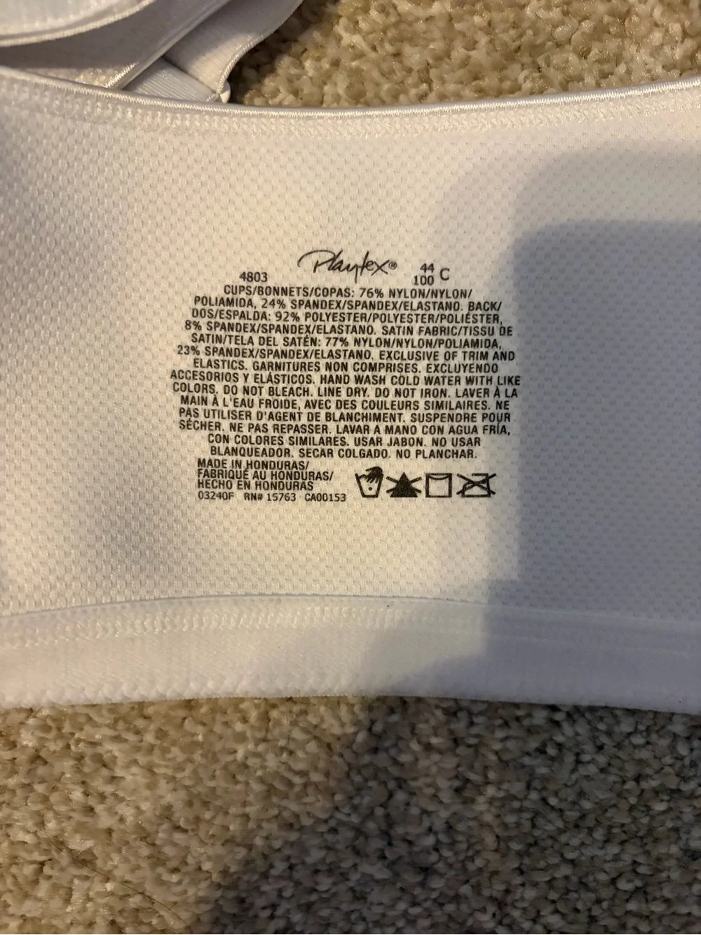 Playtex White Wireless Full-Coverage Bra with Smooth Molded Cups